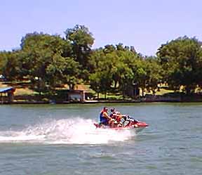 jetskiing on Lake LBJ